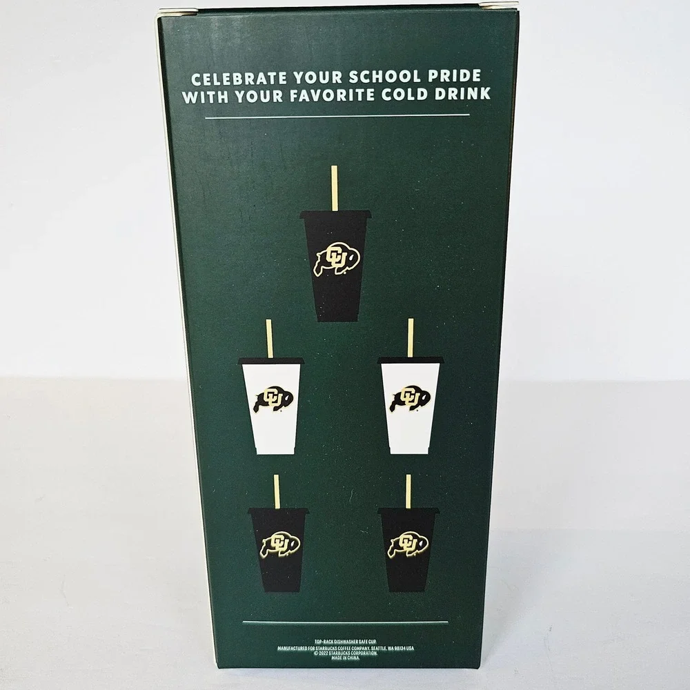 Starbucks CU Boulder Buffaloes Reusable Cold Cups 5pk 24oz Campus Collection